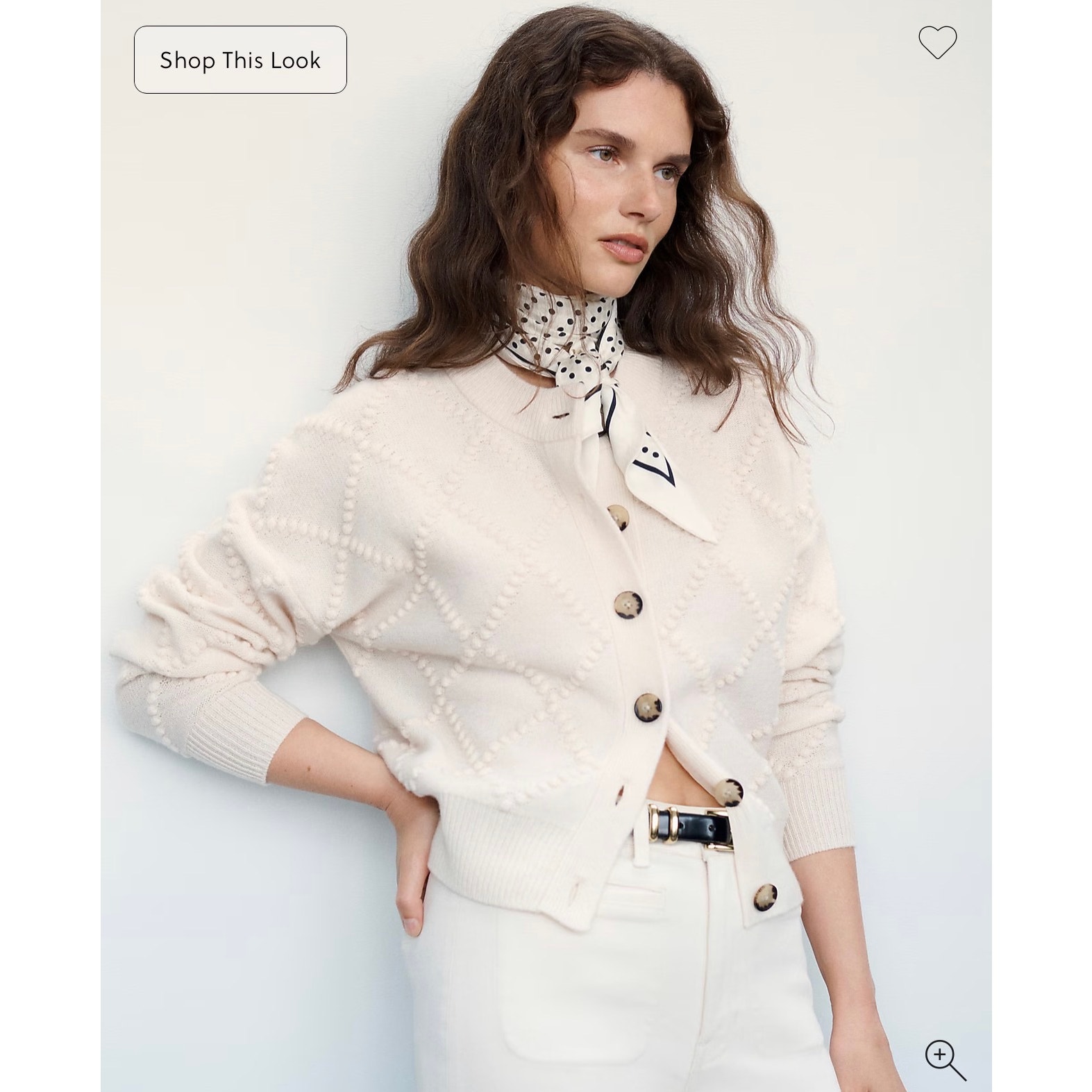 J. Crew Popcorn-Stitch Cardigan In Vintage Wool Alabaster Nwt Size Xs